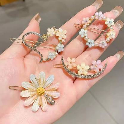 Sonpal Korean 4pcs Fancy Bling lady girls women kids hair accessories pearl hair pins Hair Pin