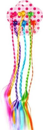 house of common MEHAK CREATION 12 PcsHair Extension with Rainbow Hair Clips Wig Extensions Braid Extension