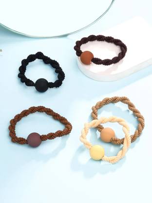 YELLOW CHIMES 5 Pcs Satin Scrunchies Set Rubber Bands Multicolor Hair Ties for Women Rubber Band