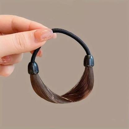 Sparkling Dazzle 1Pc Natural Brown Wig Hair Extension Styling Hair Rope Ties for Girls & Women Hair Claw