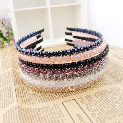 Sonpal Crystal Rhinestone Headband for Women Girls Thin Hair Hoop Hair Band  (Multicolor)