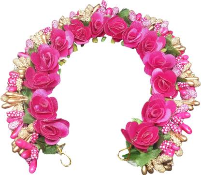 ANVIK Fancy Party Bridal Wedding Fabric/Artificial Flower Bun Hair Accessory Set