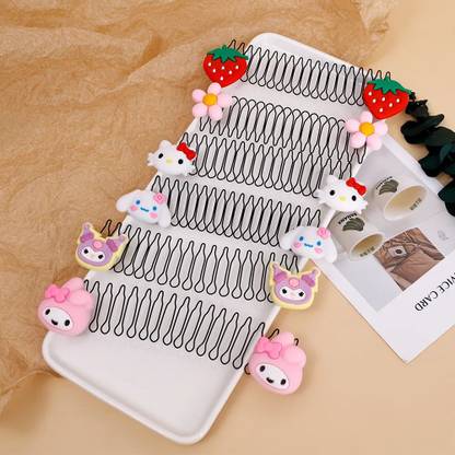 NAVMAV Cute Cartoon Animal Style Nonslip 6pc/Set Comb Hair Clip Bangs Fixed Insert Comb Hair Clip
