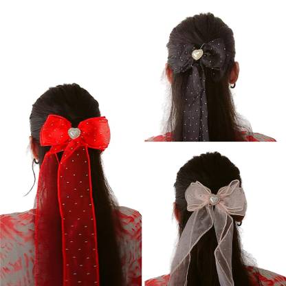 StylishAura Bow hair clips pack of 3 Hair Clip