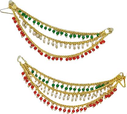 Sulakshyaa Temple chain hair jewelery small pearls and Beads1 (Small Size) Hair Chain