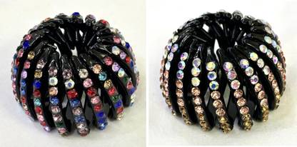 Fezzalo 2 Pcs Premium Stone Bird Nest Hair Clip/ Expandable Hair Bun Maker/ Bun Clip Bun Clip