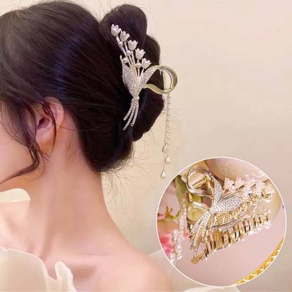 Myra Collection Tassel Metal Hair Claw Crab Clip For Women Hair Clip