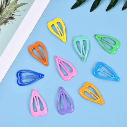Inara Heart Pins Multi Hair Kids Accessories - Pack of 12 Tic Tac Clip