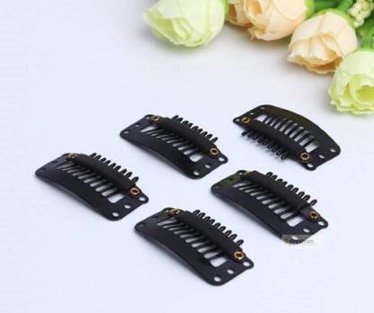 adhesiveone Tik Tak clip Hair Extension Wigs U Shape Clip 32 MM in Black Color 12Pcs . Tic Tac Clip