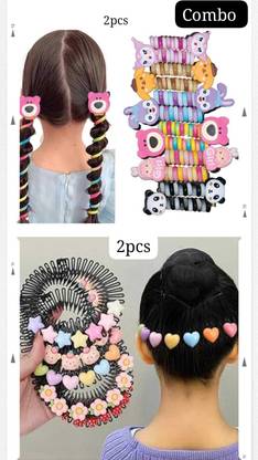 KVY COLLECTION Baby girl hair accessories hair clips spiral hiar ties zigzag hair comb Hair Accessory Set