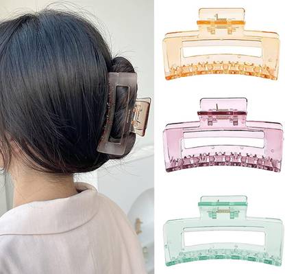 RosaStella Korean Style Large Plastic Transparent Hair Claw Clips Hair Claw