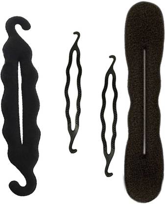 AROOMAN ™ Pack of 5 Items Combo Hair Accessories Set for Wemen and Girls (Black) Bun