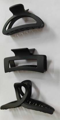 Unique One 6Pcs Cluture Clip-On Hair Clips Black Matte_Black_Clature_Fashionable Hair Claw