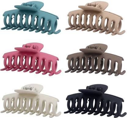 VAGHBHATT Hair Claw Clips 3.3 Inch Matte Hair Clips for Thick Hair Square Claw Clips Hair Hair Claw