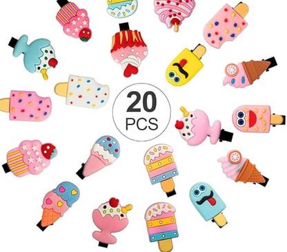 FRESHION STORE Ice-cream Design Silicon Baby Hair for Girls KidsClips Hairpin Tic Tac Clip