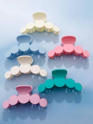 Freebies Korean Super Matte Curved Style Hair Clip Clutcher for Heavy Hair Set of 6 Hair Claw