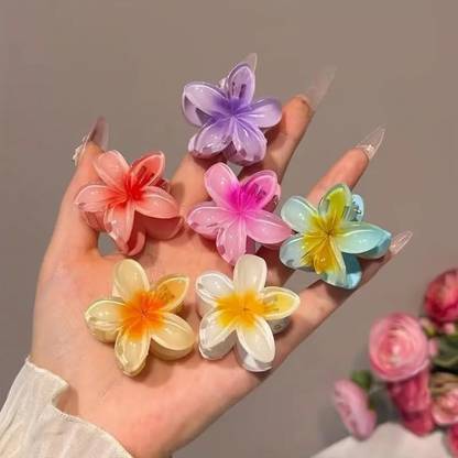 Aayra Pack of 6 Small Size Flower Clip Hair Clutcher For style & Fashion Women & Girls Hair Claw