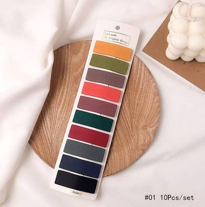 Wallmate 10 Pcs Matte TicTac HairClipsRectanglePatternWithHairClipsForGirlsKidsAnd Women Tic Tac Clip