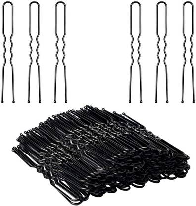 ANK Juda Pins (7cm Long), Stylish U-Shaped Hairpins for Hairstyling (Black) Hair Pin