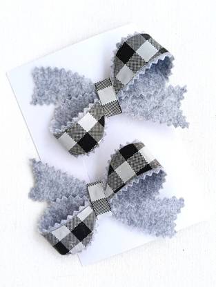 LuvSaa Essentials Twisted Hair bows | MADE WITH LEATHER/GLITTER SHEET | HANDCRAFTED Back Pin
