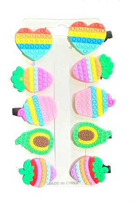 Indie Clay IC Pop-it Design Hair Clips Set Baby Hairpin - 20-Pcs Hair Clip