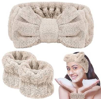 RIYUZONE Spa Head band and Wrist Bands Makeup Face Wash Headband Wristband Set Head Band