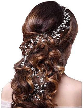Sheny Western White Floral Hair Accessories with Pearls Hair Accessory Set