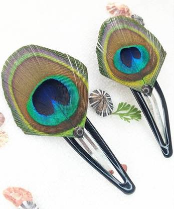 MUTHA Original peacock feather tictac clips Tic Tac Clip