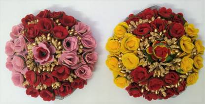 Ruhci Hair Flower Gajra Combo for Wedding & Parties Pack Of 02 Hair Accessory Set Bun