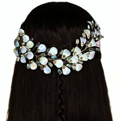 Ashish Fashion Bridal Hair Accessory, Iridescent Beaded Branch Headpiece, 23 cm Hair Pin
