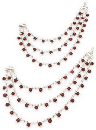 Vermont Exclusive Designer 3 Pearl line chain Earring Hair Chain