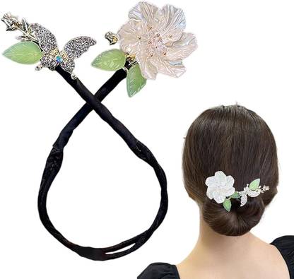 HONEY ACCESSORIES 1Pcs Camellia Flower Hair Bun Maker,Lazy Hair Curler for Women Ladies Girls Bun Clip