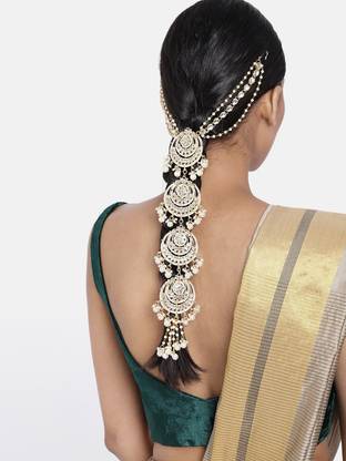 Saanjh Hair Choti Ethnic Wear Gold Plated Hair Accessories Hair Chain