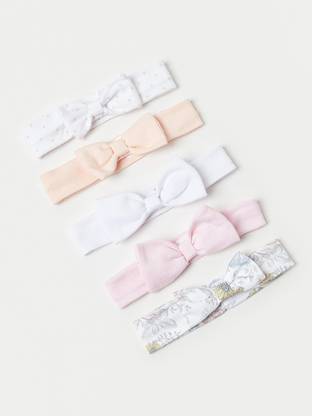 JUNIORS by Babyshop Printed Elasticated Headband with Bow Detail - Set of 5 Head Band