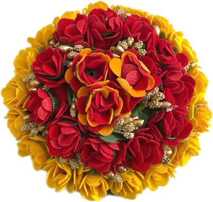GuruEmbellish Artificial Flower Bridal Juda Bun Hair Acessories Gajra, Pack of 1 Bun
