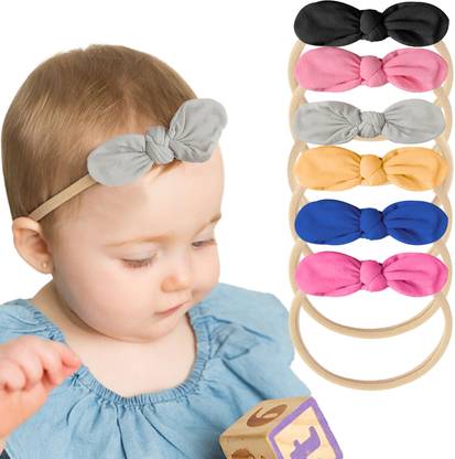 Bembika Tied Headband For Baby Girl Hair Accessories For Girls Headband For Babies -6 PC Head Band