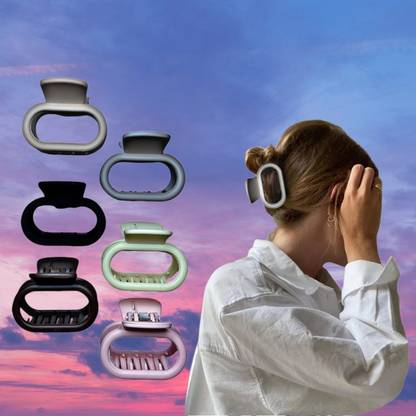 ShopCircuit Matte Large Clutcher for Thick and Thin Hair Pack of 6 Hair Claw