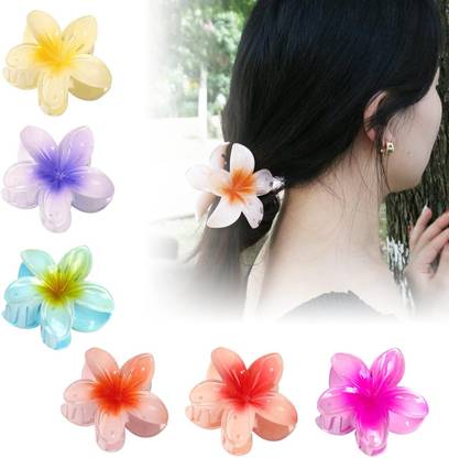 Rhosyn Flower Petal Floral Design Hair Styling Claw Clutcher Clips (Pack of 6) Hair Claw