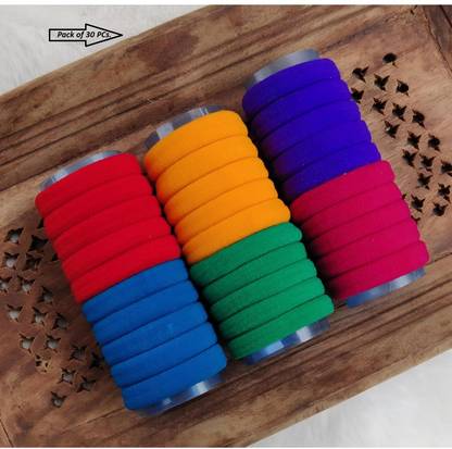 DN Creation Set Of 30 Ponytail Holder Soft Non Slip Tight Stretchable Rubber Bands Rubber Band