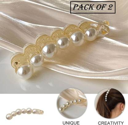 Kaima Pearl Hair Clip Banana Clips Ponytail Holder Banana Clip Banana Clip