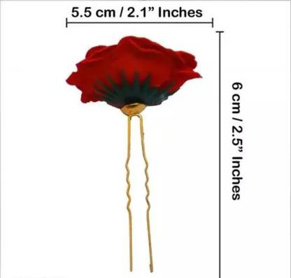 Gautam trading Red Ross U Shape Hair Pin (12 set) Hair Pin