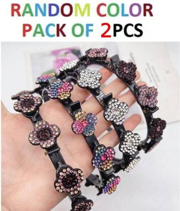 DeeKay Braid Accessories Hair Sectioning Clamps Sparkling Crystal Stone Braided Hair Band