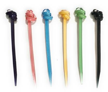 Triply9 Multicolor plastic hair bun stick (pack of 6) Bun Stick