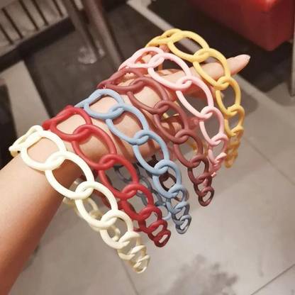 cinex Owel shape hole Random Multicolor hair band 6 Pies Hair Band