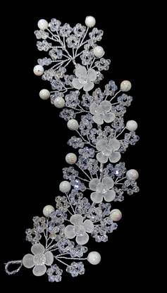 SYZ White Tiara Bun Clip