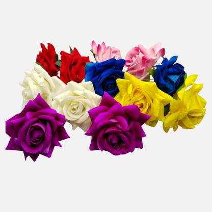 Radha Collections Artificial Roses U-Shape Pins with Colored Roses Hair Styling Accessory Hair Pin