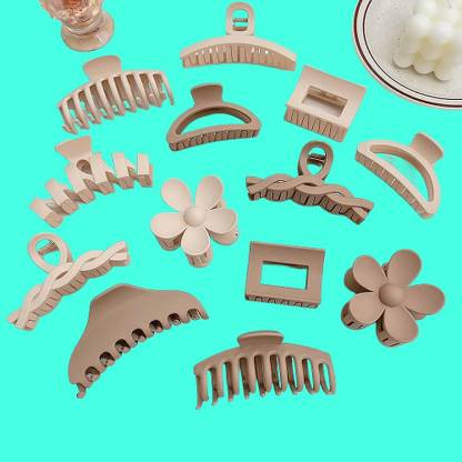 BZILO Pack of 6 Girl Matte Butterfly Banana Clip,Strong,Multicolor Varient Design H246 Hair Claw