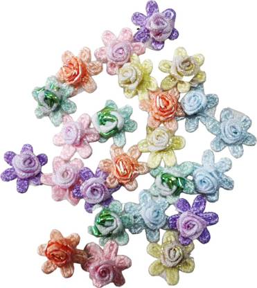 MYYNTI Mini Velcro Artificial Flower for Hair Style Decorative Small Decorative Hair Claw