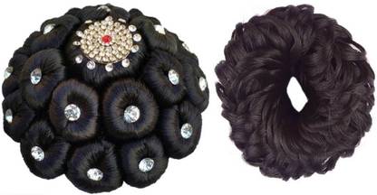 LAVISH JEWEL HAIRY Lavish Hairy Decorative Stone Designer Bun Juda Extension for Women and Girls Bun