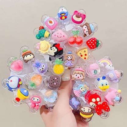 Sharum Crafts Sweet Mini Cute Fruit Cartoon Pattern Transparent Hair Claw Clips Hair Clip